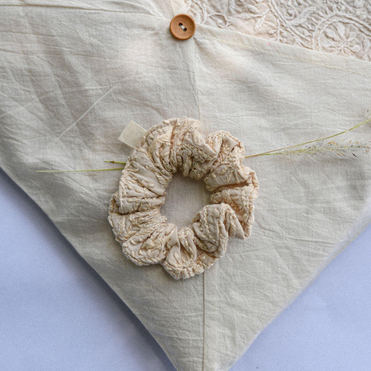 hand embroidered hair tie for women