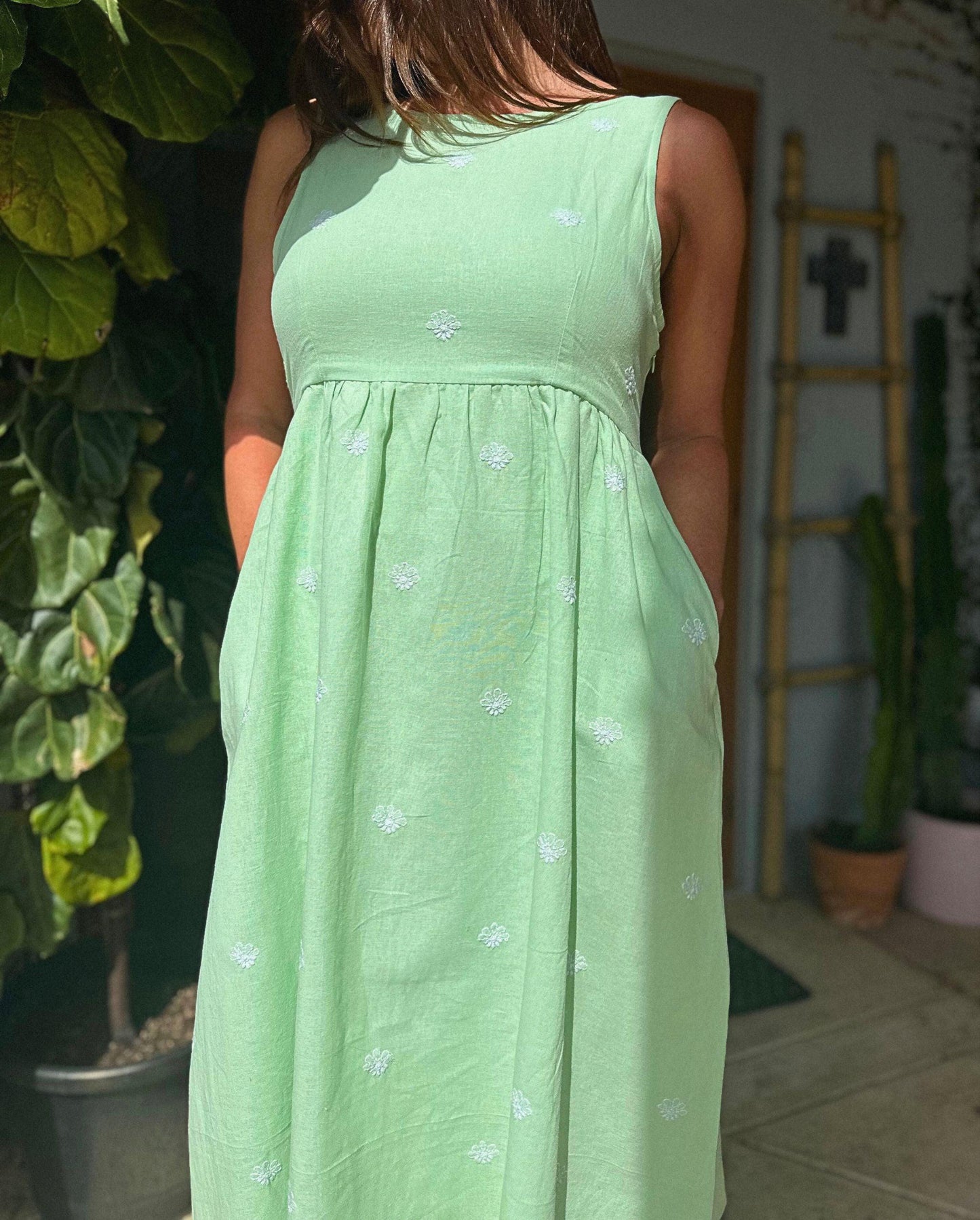 Fiza Linen Midi Dress