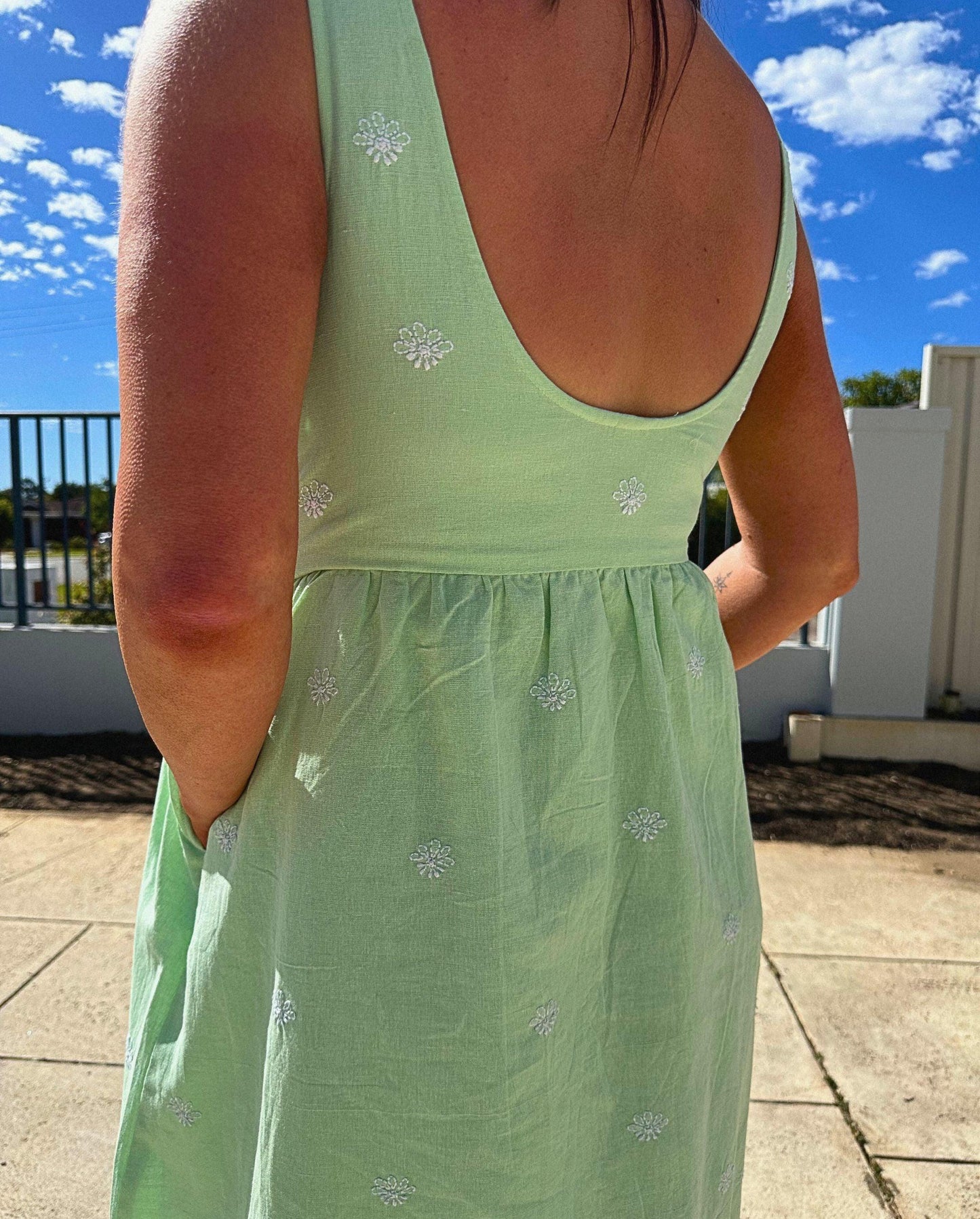 Fiza Linen Midi Dress