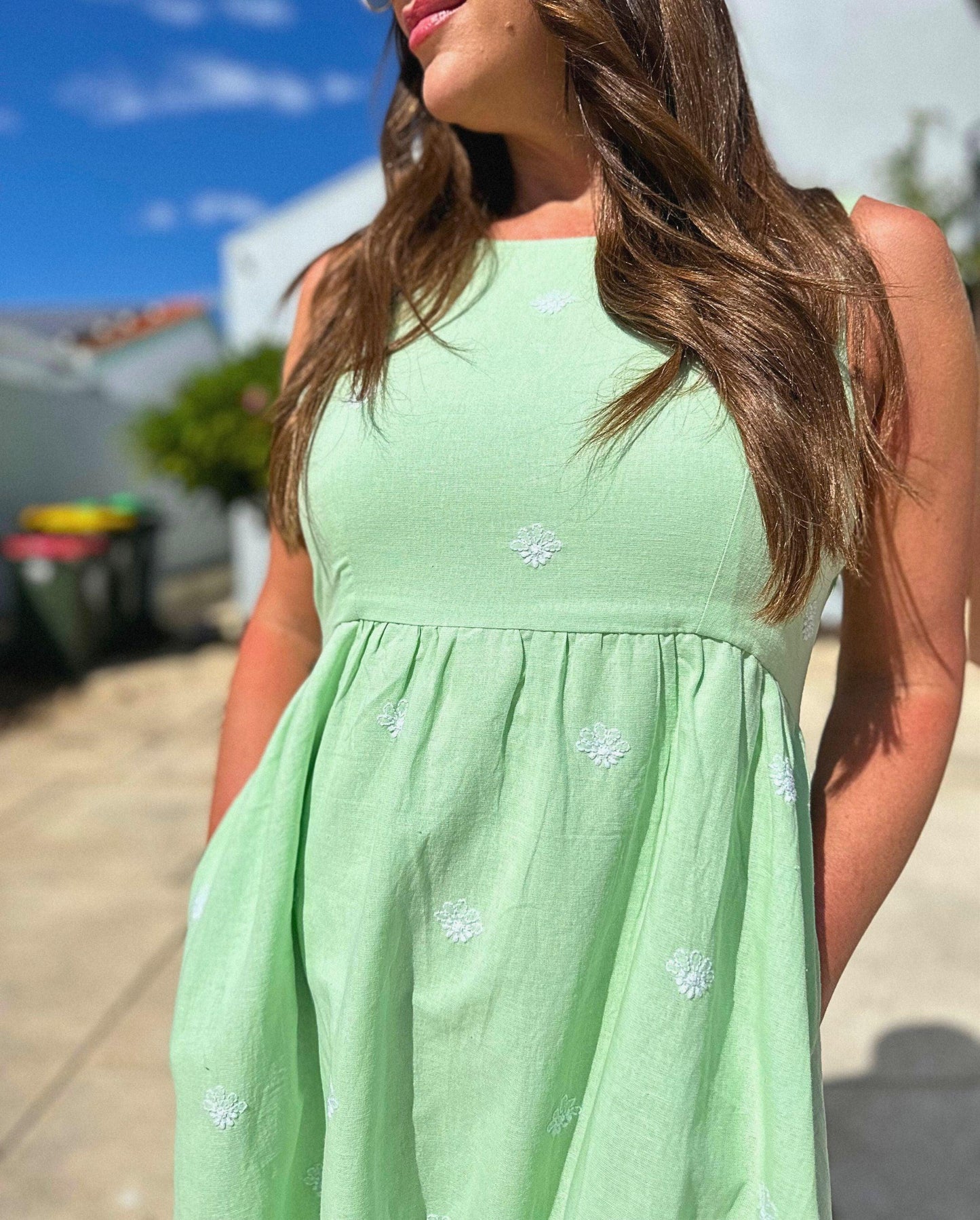 Fiza Linen Midi Dress