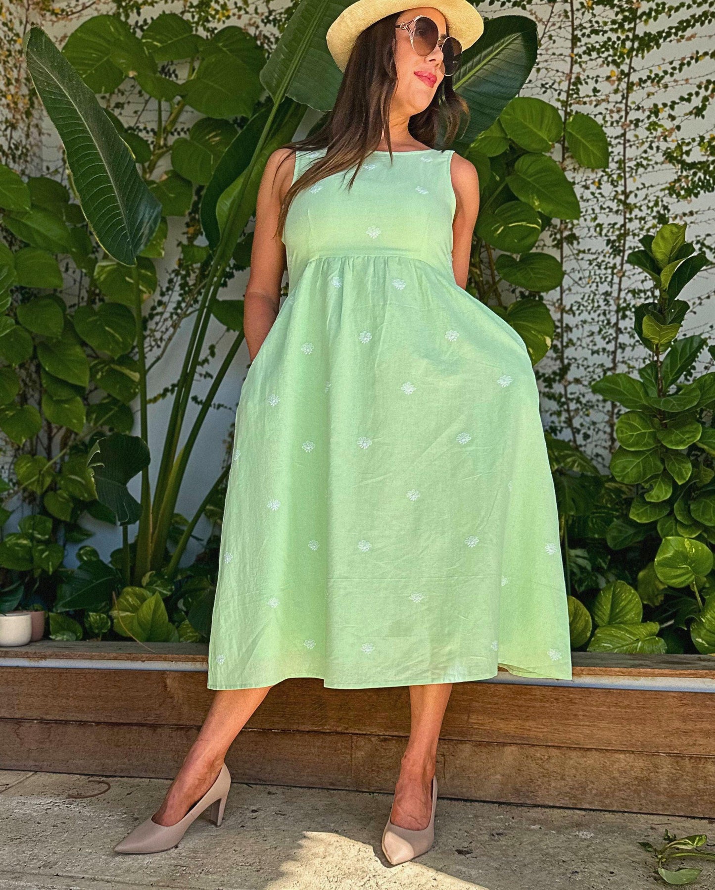 Fiza Linen Midi Dress