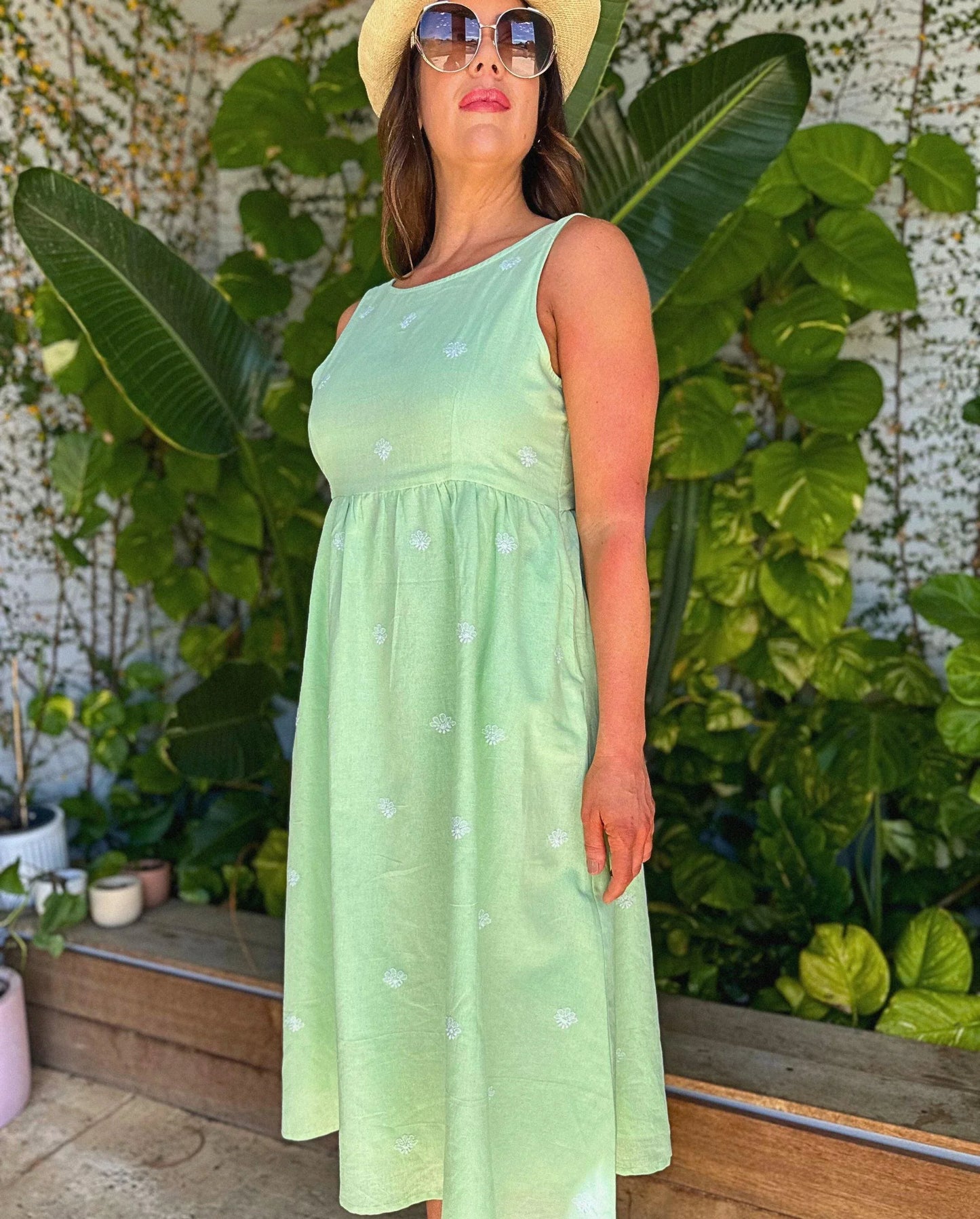 Fiza Linen Midi Dress