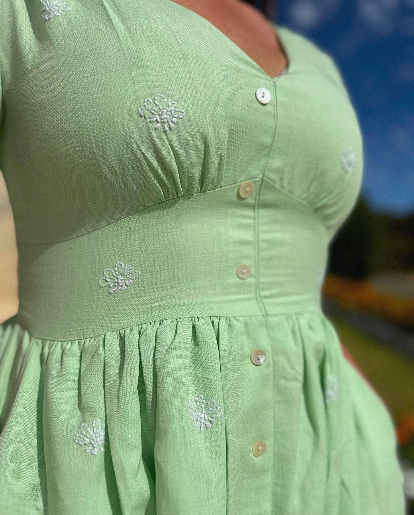 Fiza Linen Midi Dress