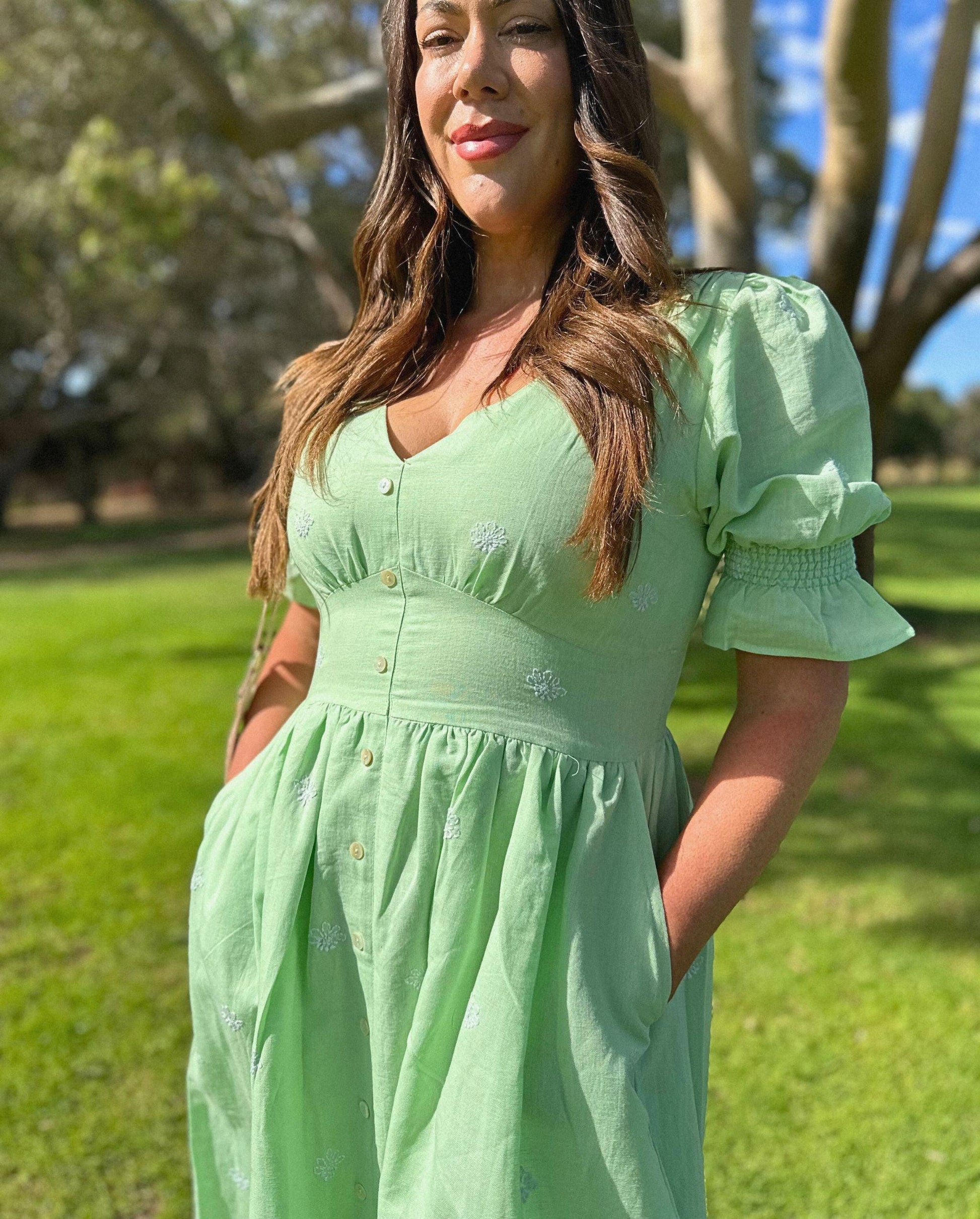 Fiza Linen Midi Dress | Summer Dress Australia Kaasida Fiza Linen Midi Dress | Summer Dress Australia Kaasida