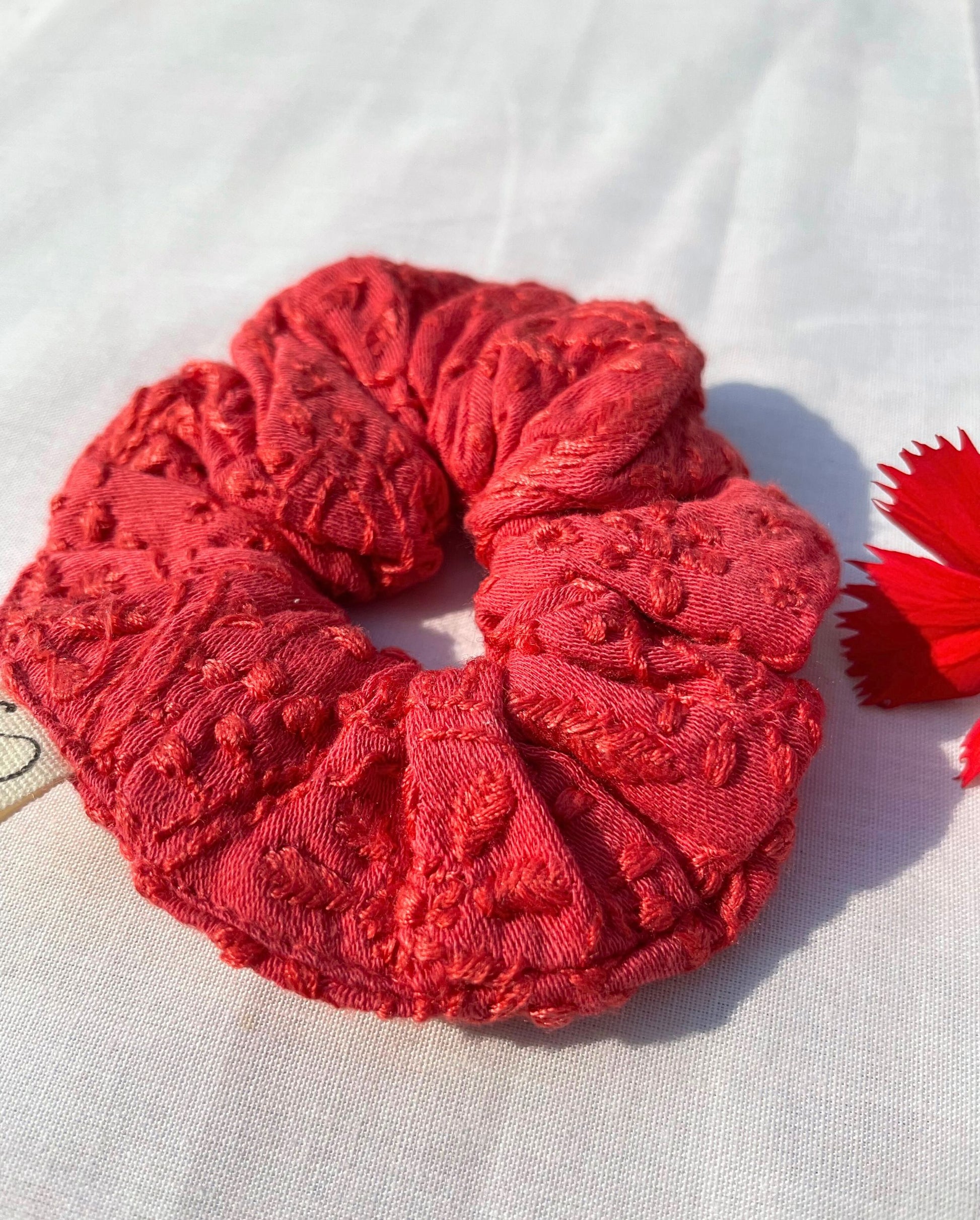 Women Red Scrunchie 