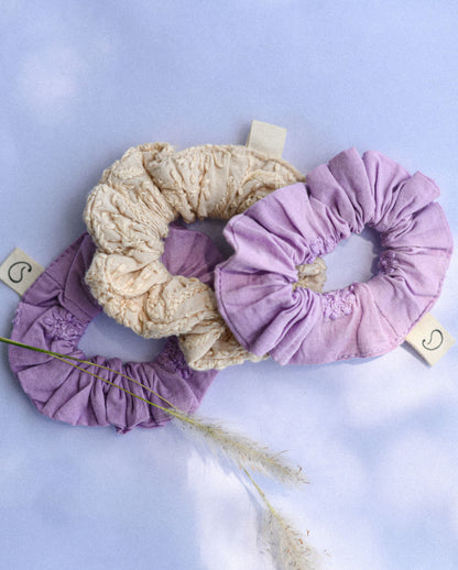 Women handmade scrunchie purple