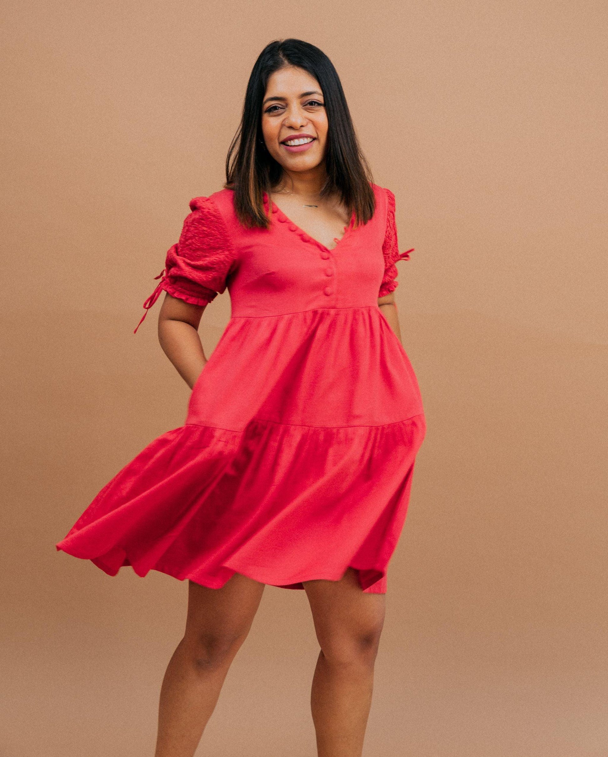 red mini dress australia Staple the Label - Elara Mini Dress