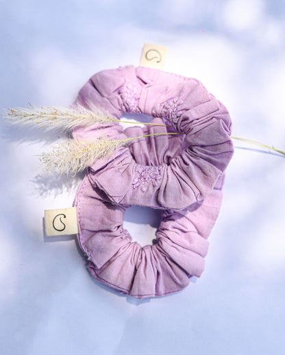 Women handmade scrunchie purple